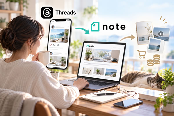 noteやThreadsを使ったコンテンツ販売ビジネスの副業とは?